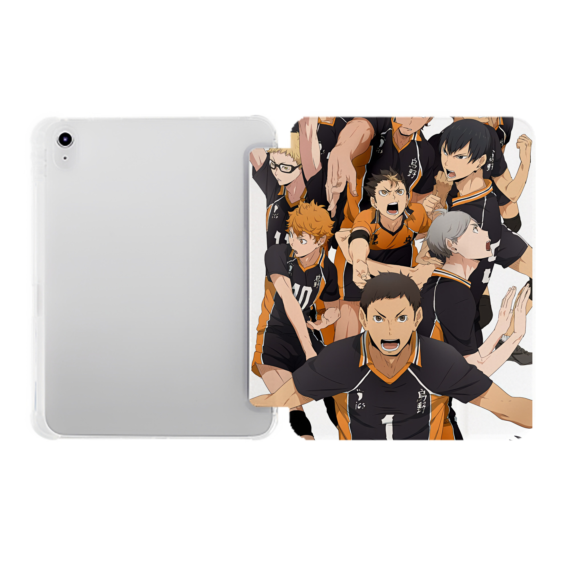 （画像用） ハイキュー!! Haikyu!! IPad ケース ペン収納付き 三つ折りスタンド PUレザー×シリコン 対応機種9.5/10.5/10.9インチ